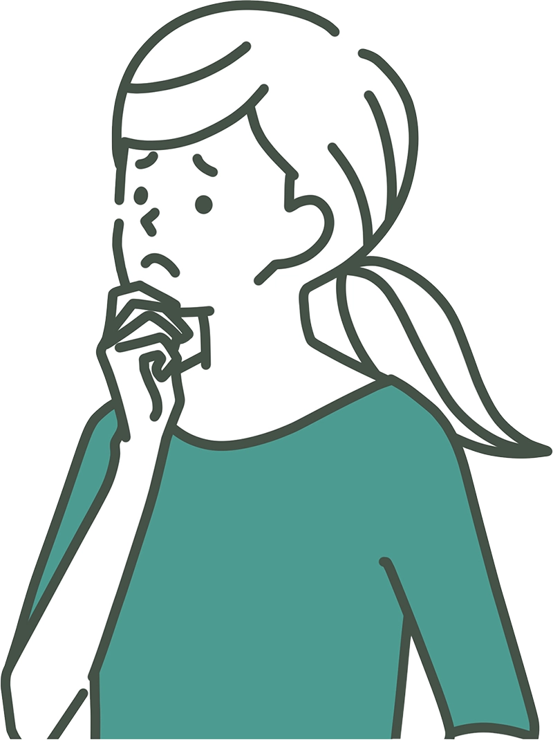 悩む女性のイラスト